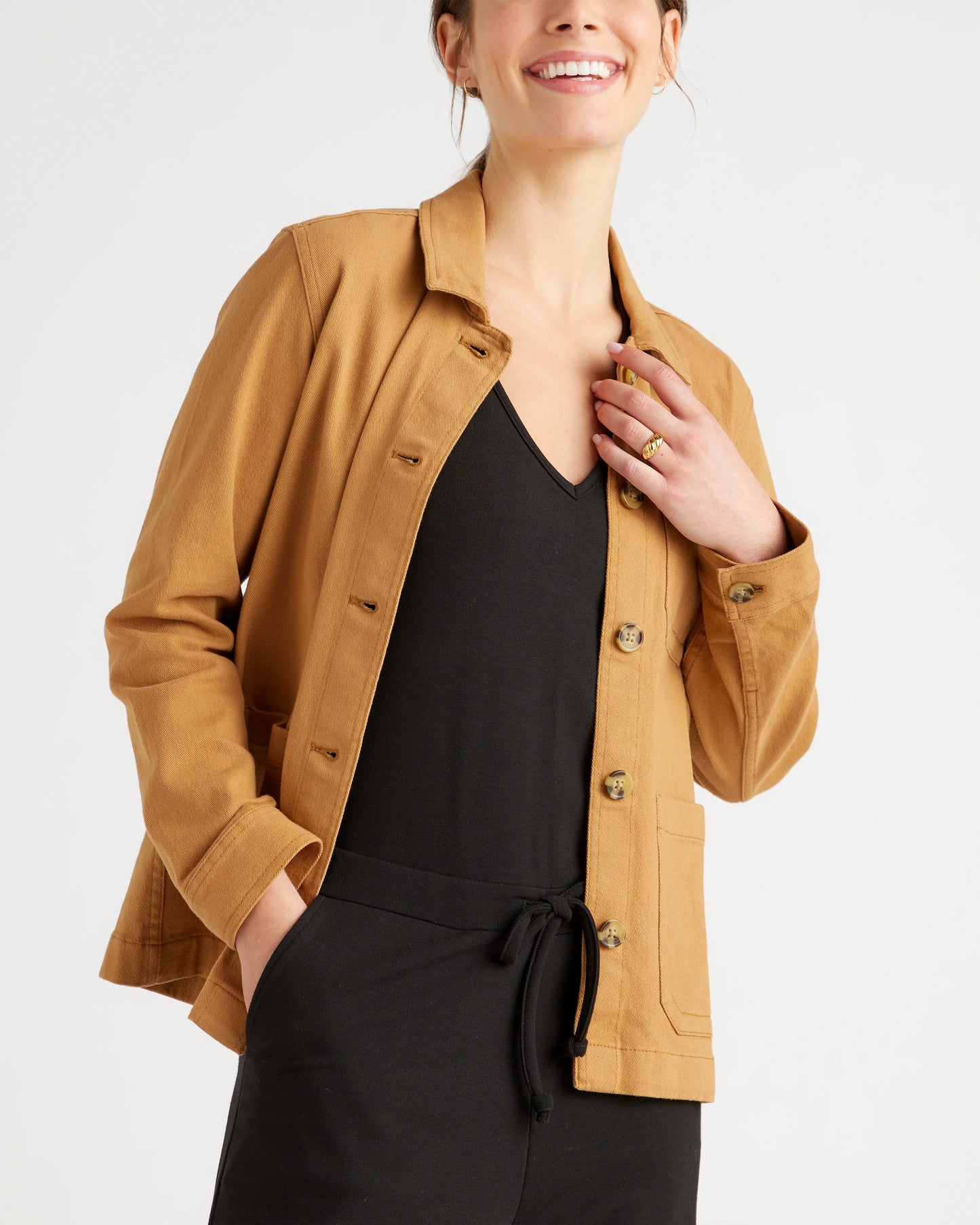 Organic Comfort Stretch Chore Jacket - XS / Vanilla