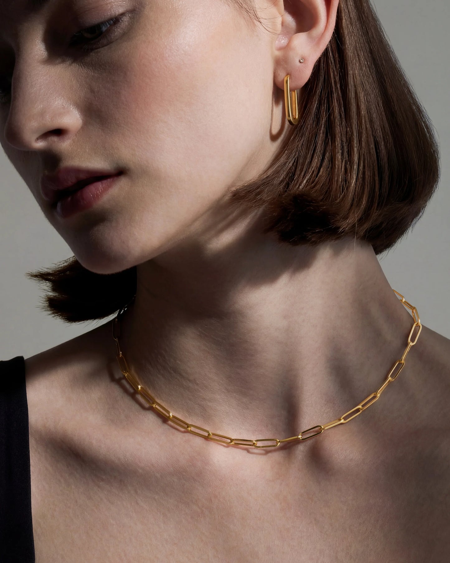 14K Gold Paperclip Chain Necklace - 4.4mm - 16" / Yellow Gold