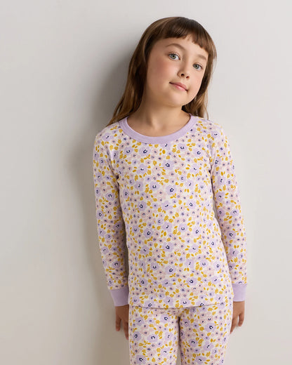 100% Organic Cotton Long Sleeve and Pant Pajama Set - 6 / Navy Stripe