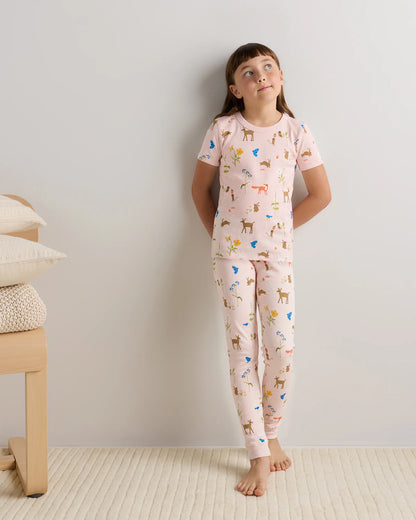 100% Organic Cotton Short Sleeve and Pant Pajama Set - 6 / Planets