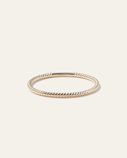 14K Gold Twist Ring - 4 / White Gold