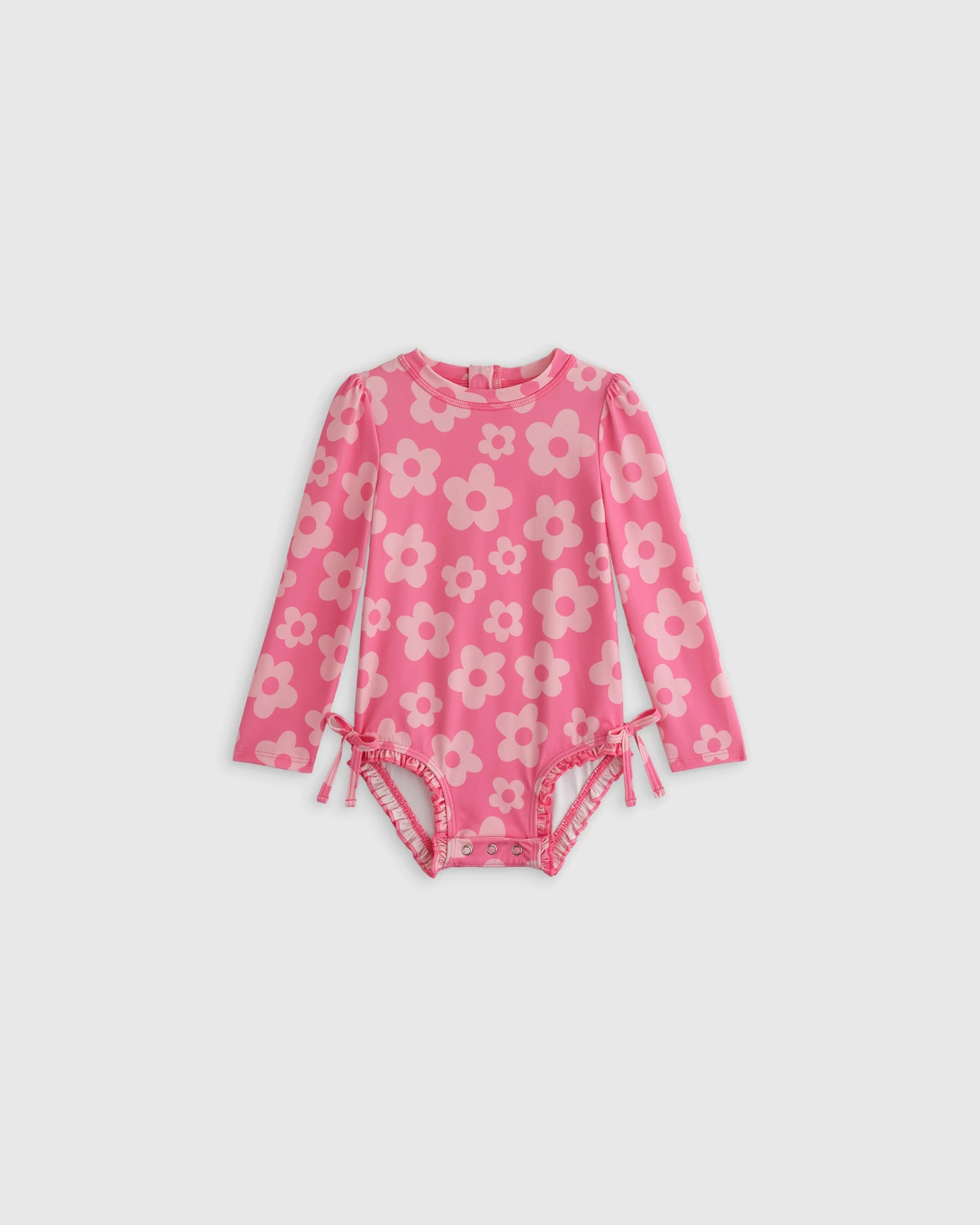 Long Sleeve Tie One-Piece Swimsuit - 0-3M / Soft Ditsy Floral