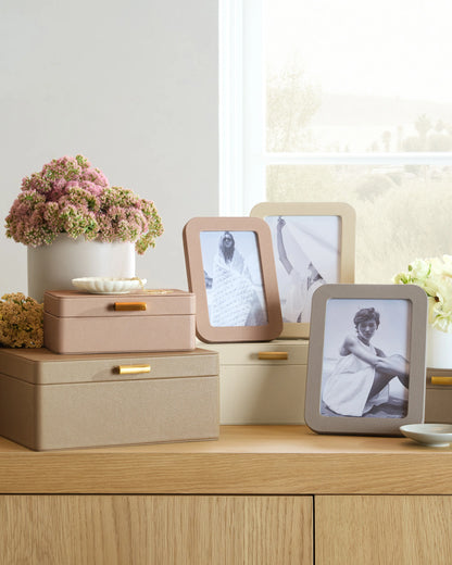 Shagreen Leather Decorative Boxes (Set of 2) - Set of 2 / Blush