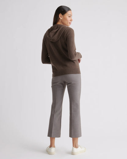 Mongolian Spring Cashmere Full-Zip Hoodie - XS / Brown