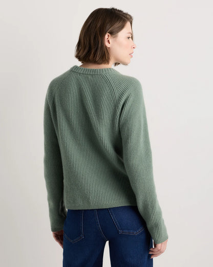 Mongolian Cashmere Fisherman Crewneck Sweater - XS / Teak