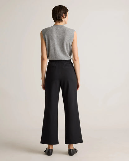 Organic Cotton Double Knit Wide Leg Pants - XS / Bold Black