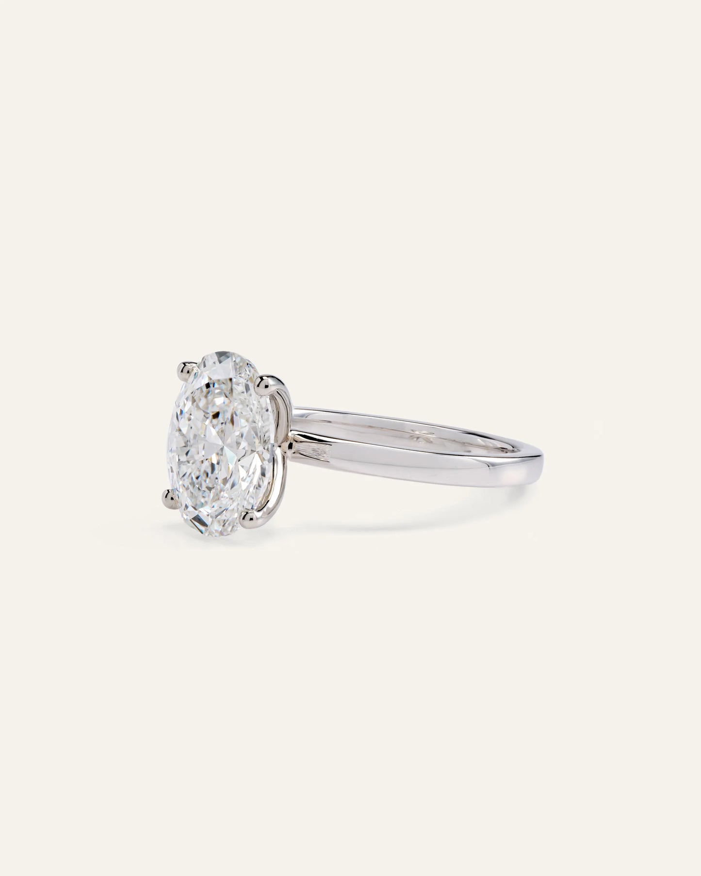 Lab Grown Diamond Oval Comfort Fit Engagement Ring - 3ct - 4 / Yellow Gold