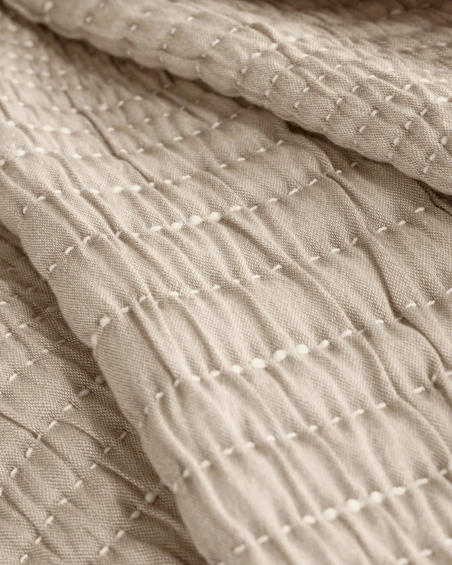Organic Cotton Channel Stitch Coverlet - Twin / Coral Pink