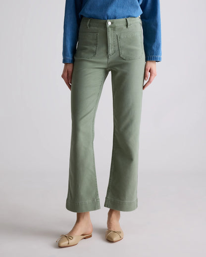French Terry Wide Leg Pants - 0 / Bayberry Olive