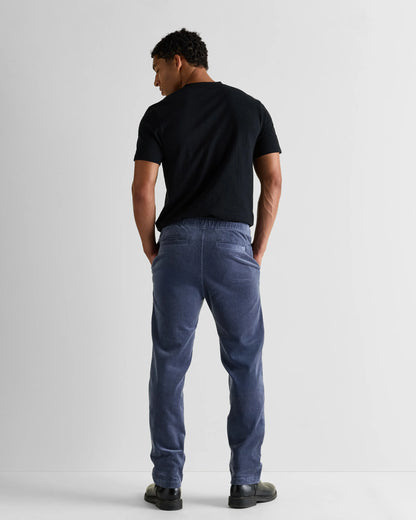 Organic Stretch Corduroy Drawstring Trousers - S / Storm Blue