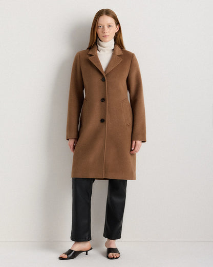 Camel Hair Single-Breasted Midi Coat - XS / Mocha Brown