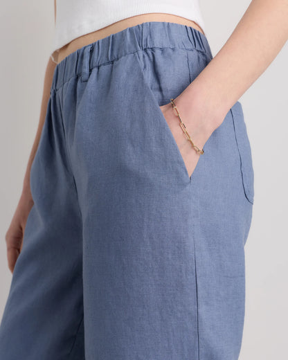 100% European Linen Pants - XS / White