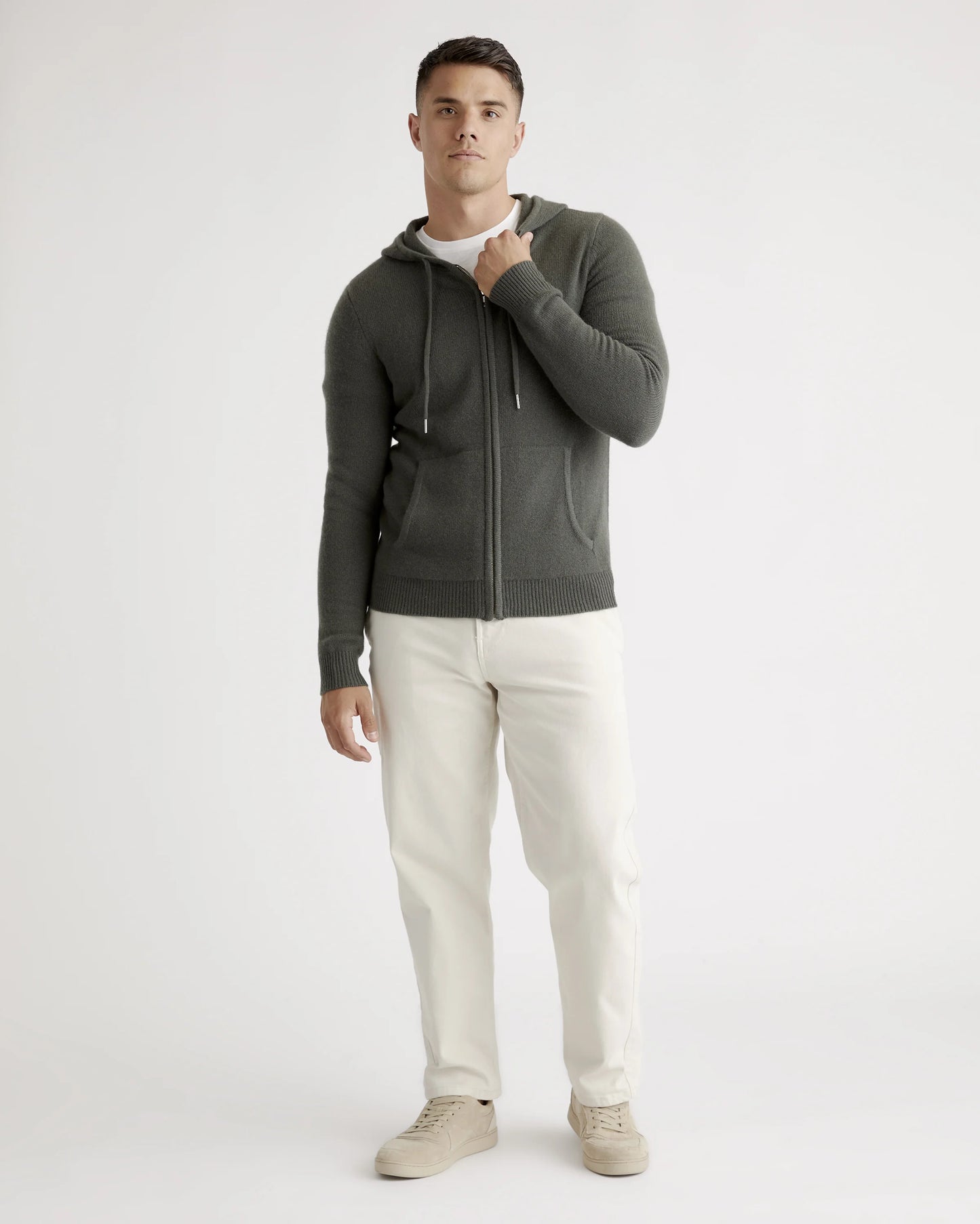 Mongolian Cashmere Full-Zip Hoodie - S / Teak
