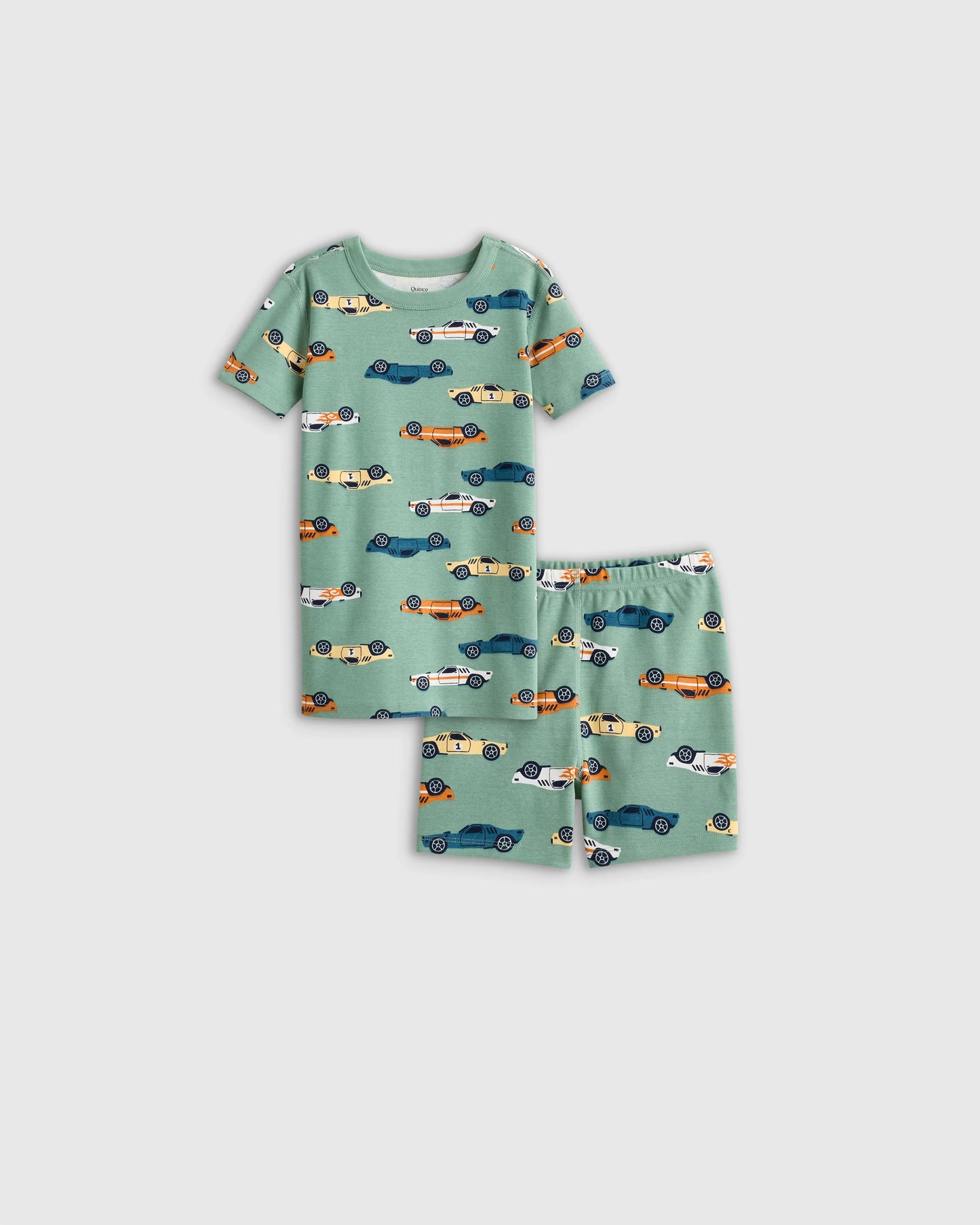 100% Organic Cotton Short Sleeve and Shorts Pajama Set - 2T / Navy Stripe