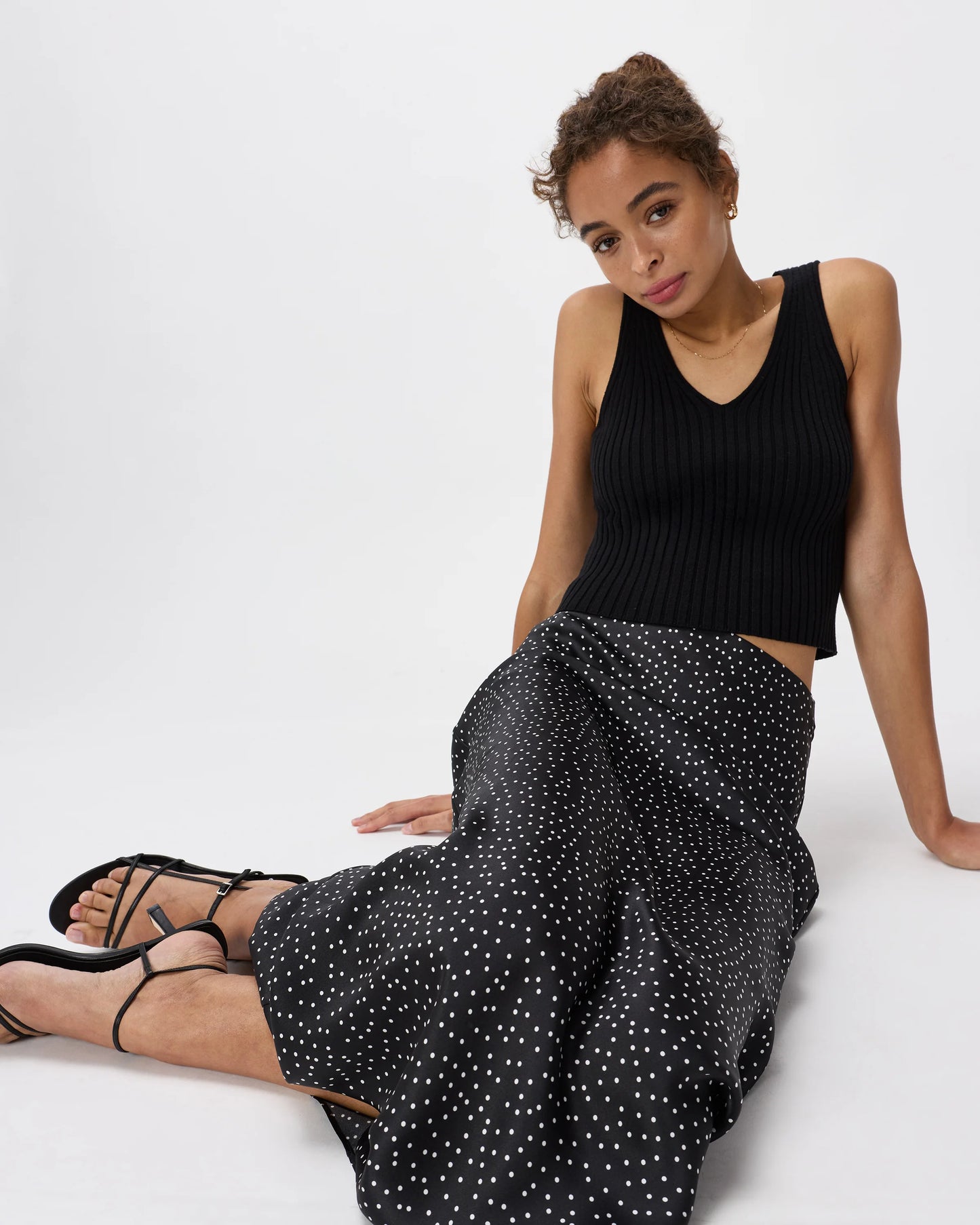 100% Washable Silk Maxi Skirt - XS / Champagne