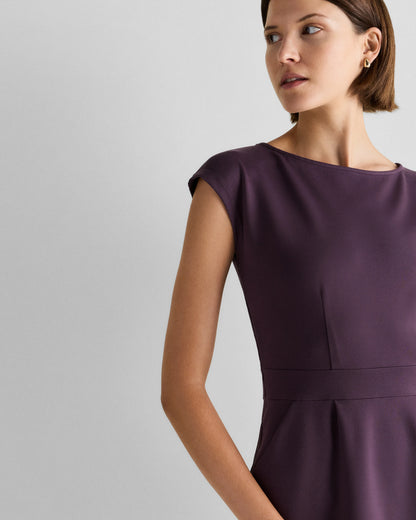Ultra-Stretch Ponte Cap Sleeve Dress - XS / Ruby Red
