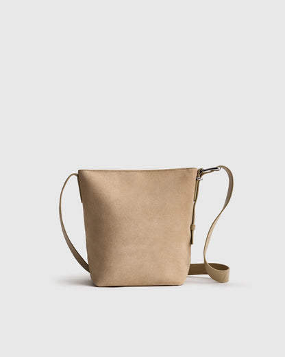 Italian Suede Bucket Crossbody - One Size / Sand