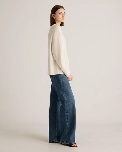 Mongolian Cashmere Oversized Crewneck Sweater - XS / Brown