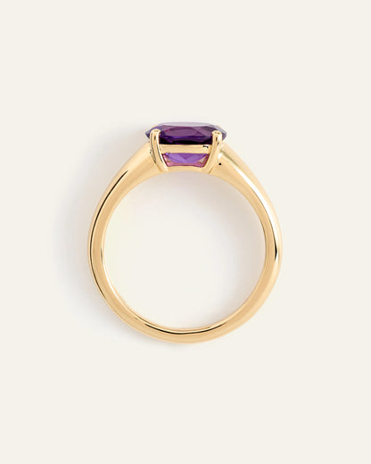 14K Gold Gemstone Vintage Inspired Ring - 4 / Yellow Gold