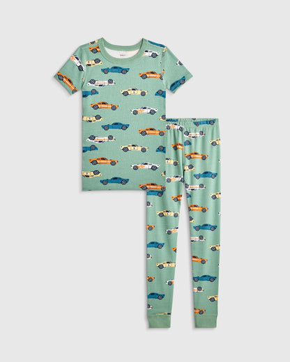 100% Organic Cotton Short Sleeve and Pant Pajama Set - 6 / Planets