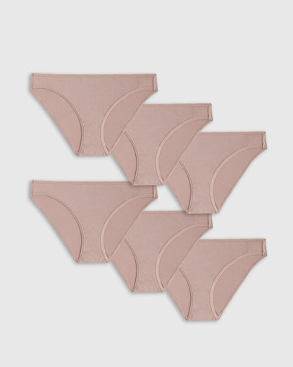 Organic Cotton Bikini (6-pack) - XS / Mink