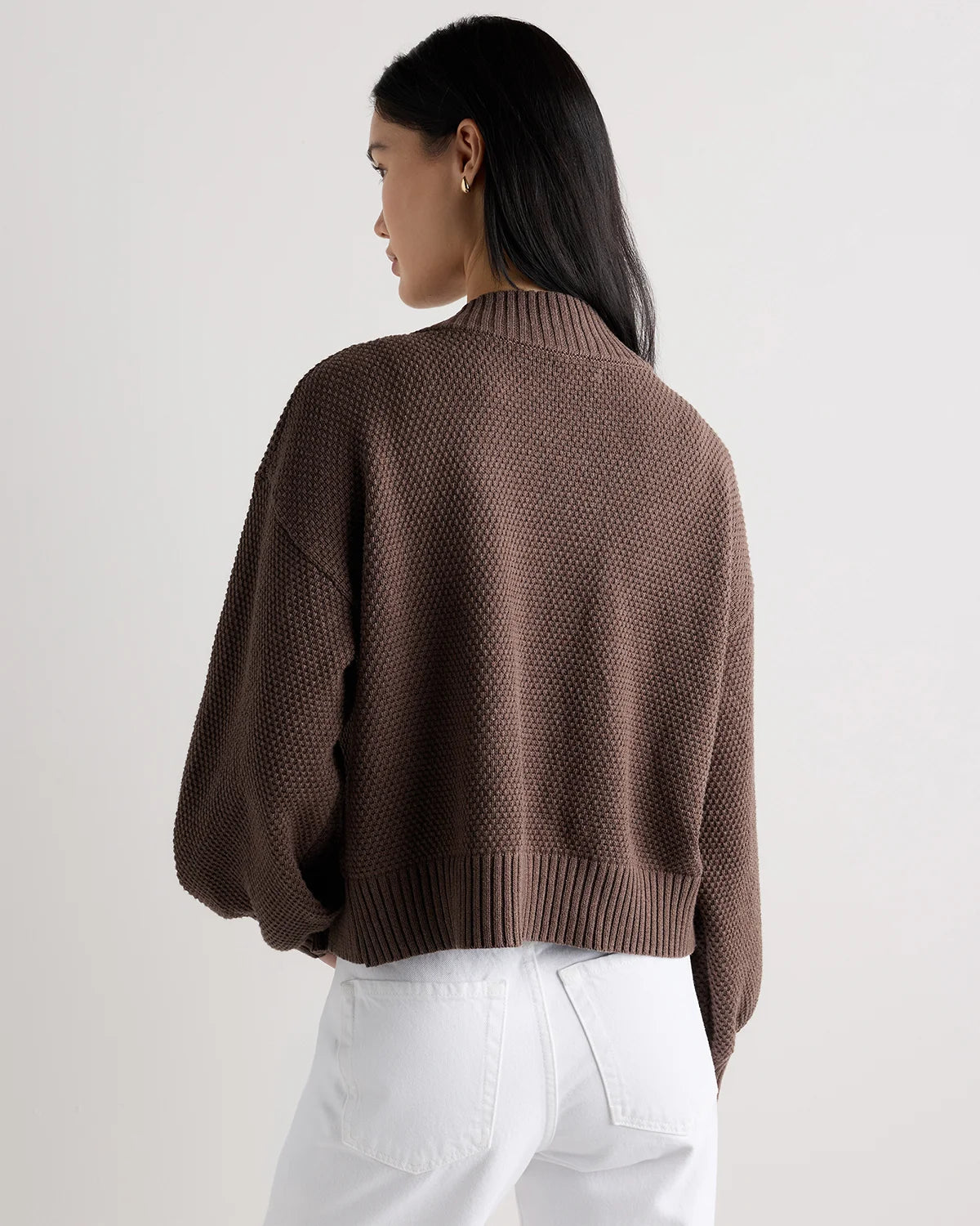 100% Organic Cotton Waffle Stitch Open Cardigan - XS / Sky Blue