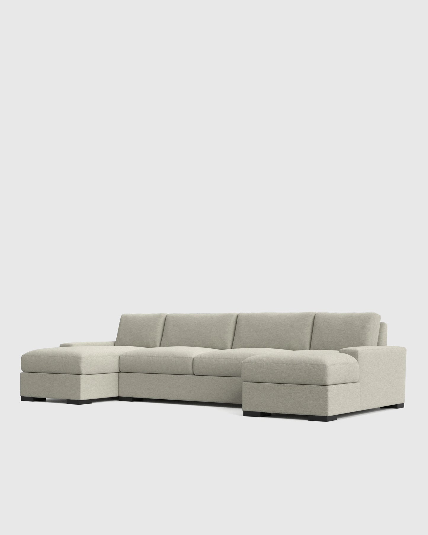 Stillman U Sectional in Performance Basketweave - One Size / Flax