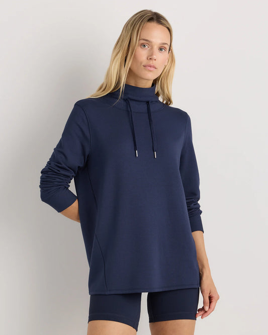 SuperSoft Fleece Mock Neck Pullover - XS / Navy