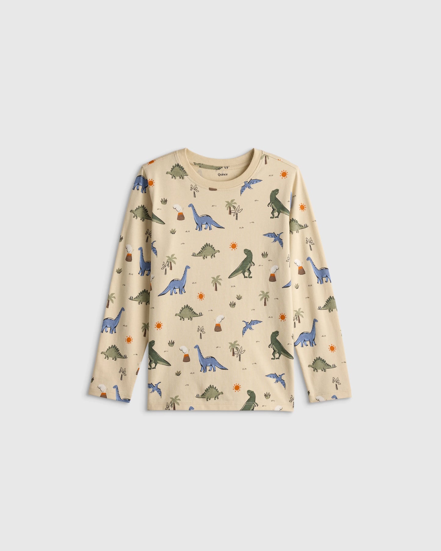 100% Organic Cotton Jersey Long Sleeve Tee - 2T / Dino Sketch