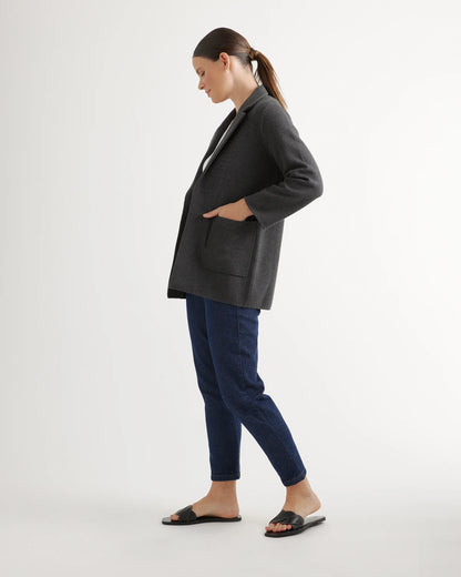 100% Organic Cotton Knit Blazer - XS / Heather Dove Grey