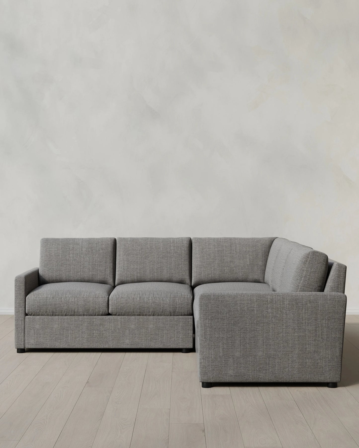 Brennan L Sectional in Performance Chenille Linen Blend - 99x99 / Snow