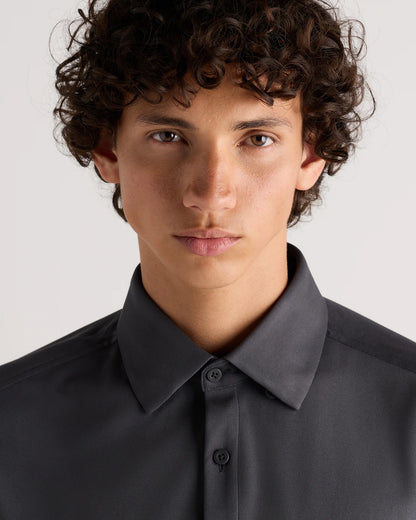 Commuter Stretch Pique Short Sleeve Button Down - S / Black