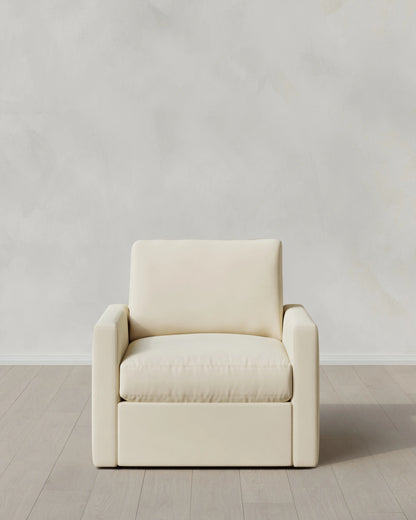 Brennan Swivel Chair in Performance Velvet - 32" / Rust