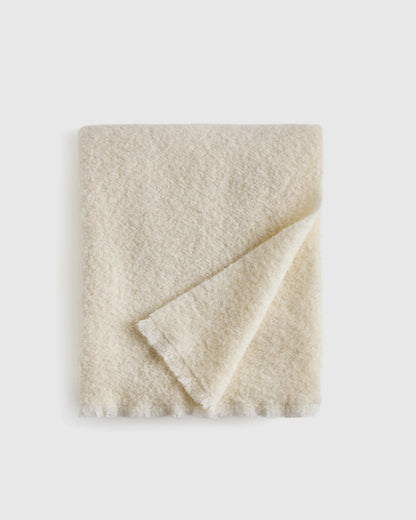 Alpaca Boucle Throw - 50x70 / Ivory