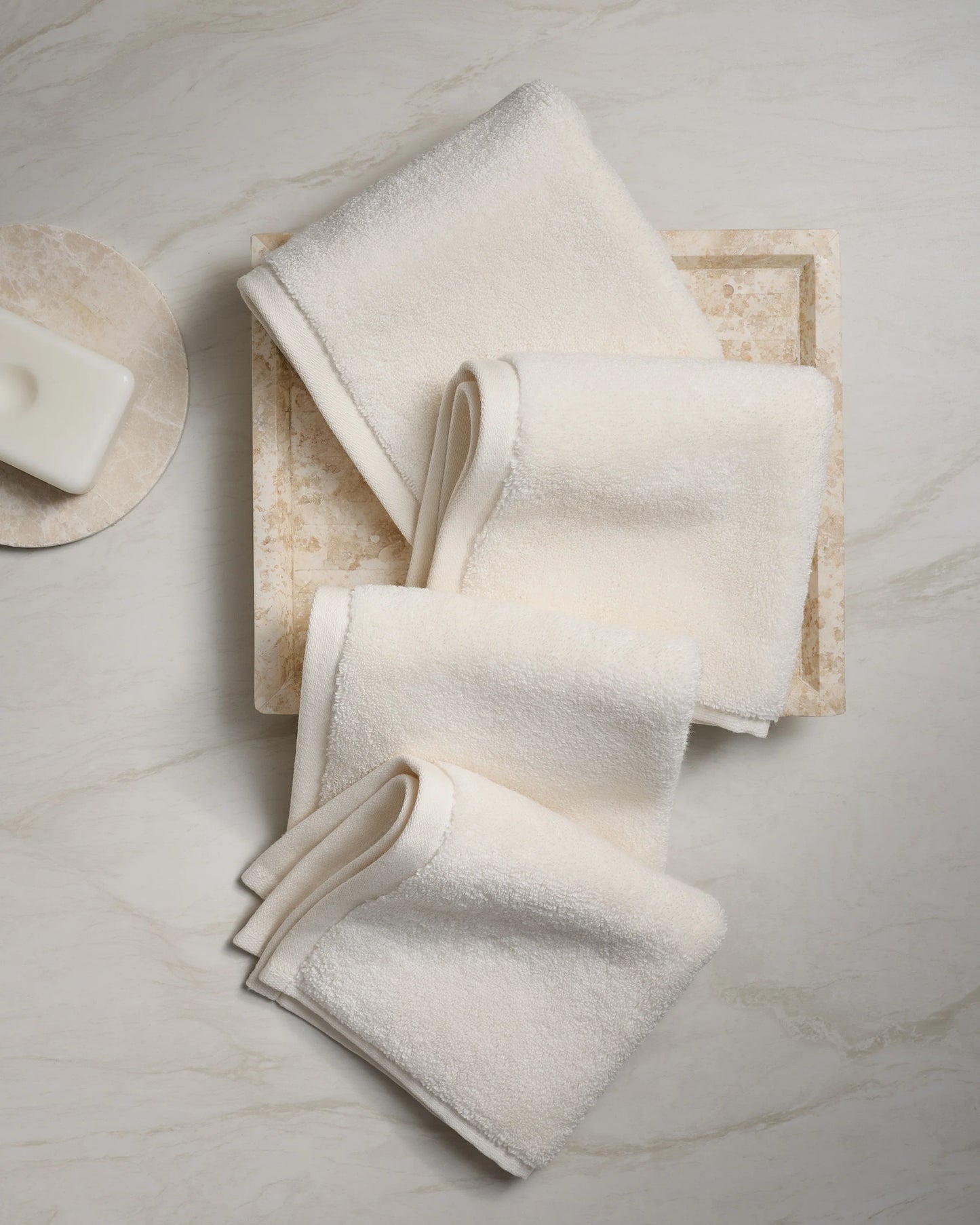 Plush Organic Turkish Cotton Washcloth (Set of 4) - One Size / White