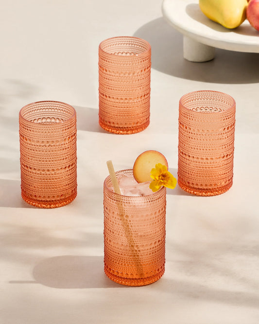 Orbetto Outdoor Acrylic Tall Tumbler (Set of 8) - One Size / Coral Blush