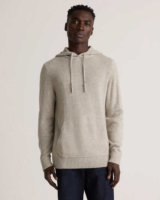 100% Yak Wool Pullover Hoodie - S / Warm Heather Grey