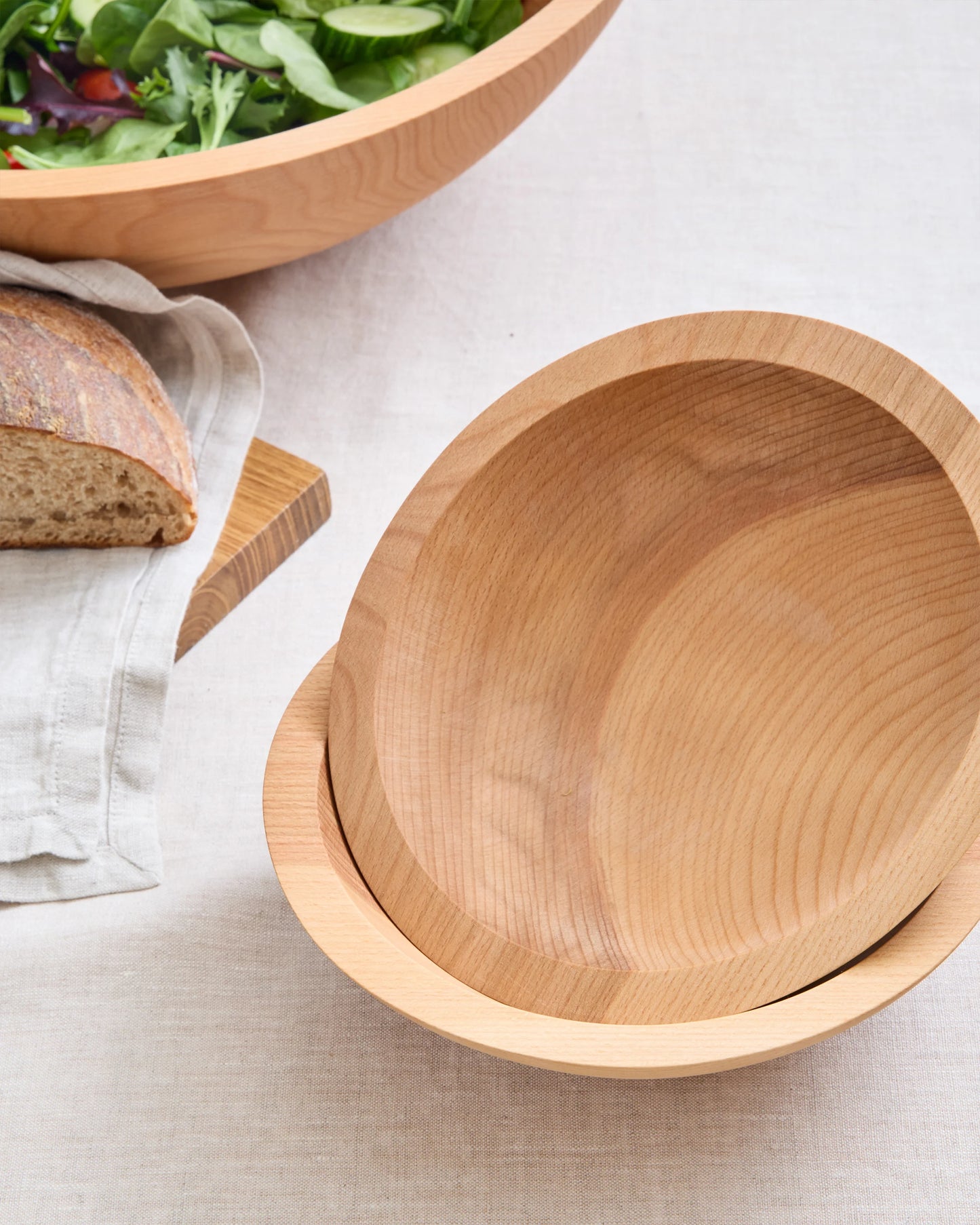 Handcrafted Wooden Bowls (Set of 4) - 7" / Beech Wood