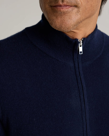 Mongolian Cashmere Full Zip Sweater - S / Teak