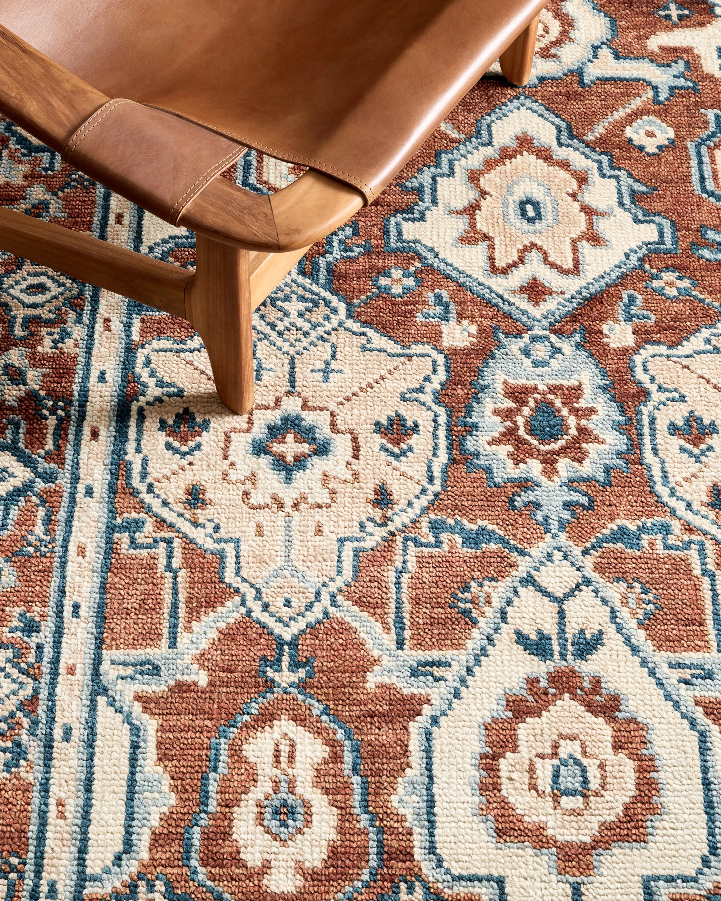 Calypso Hand-Knotted Wool Rug - 3' x 5' / Rust