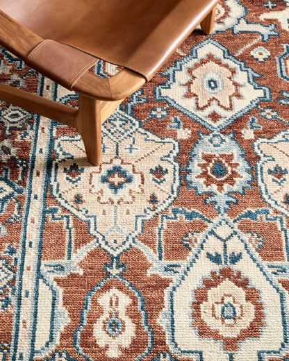 Calypso Hand-Knotted Wool Rug - 3' x 5' / Rust