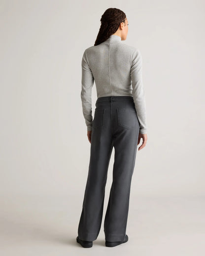 French Terry Wide Leg Pants - 0 / Bayberry Olive