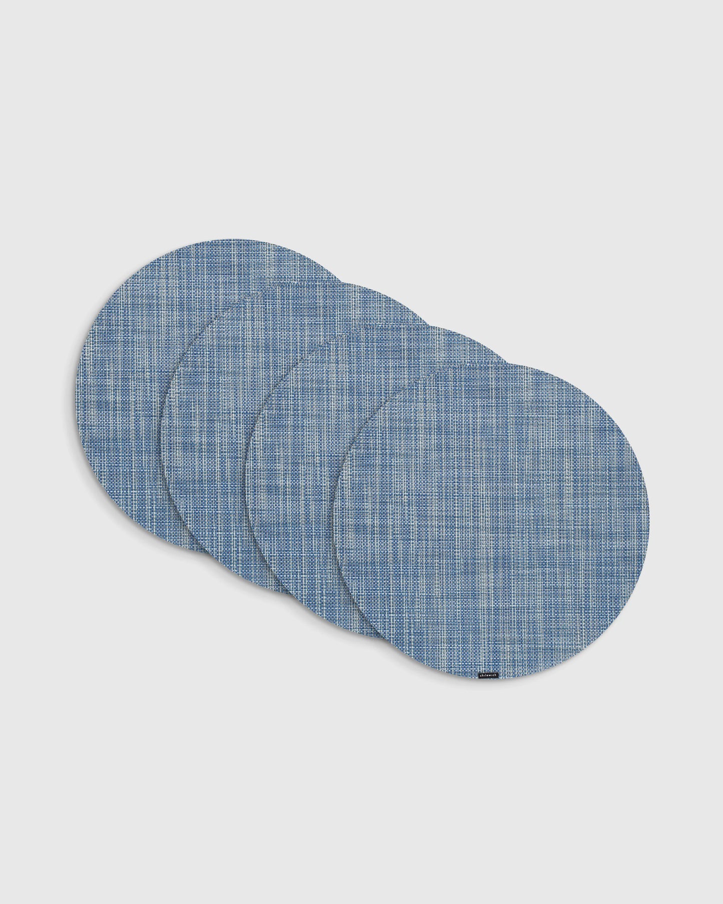 Mini Basketweave Easy-Care Round Placemat, Set of 4 by Chilewich - One Size / Parchment