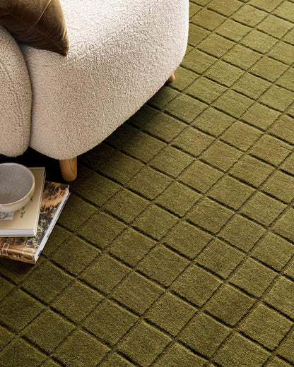 Lennox Hand-Loomed Wool Rug - 5' x 8' / Green