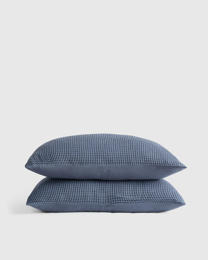 Organic Waffle Sham Set - Standard / White
