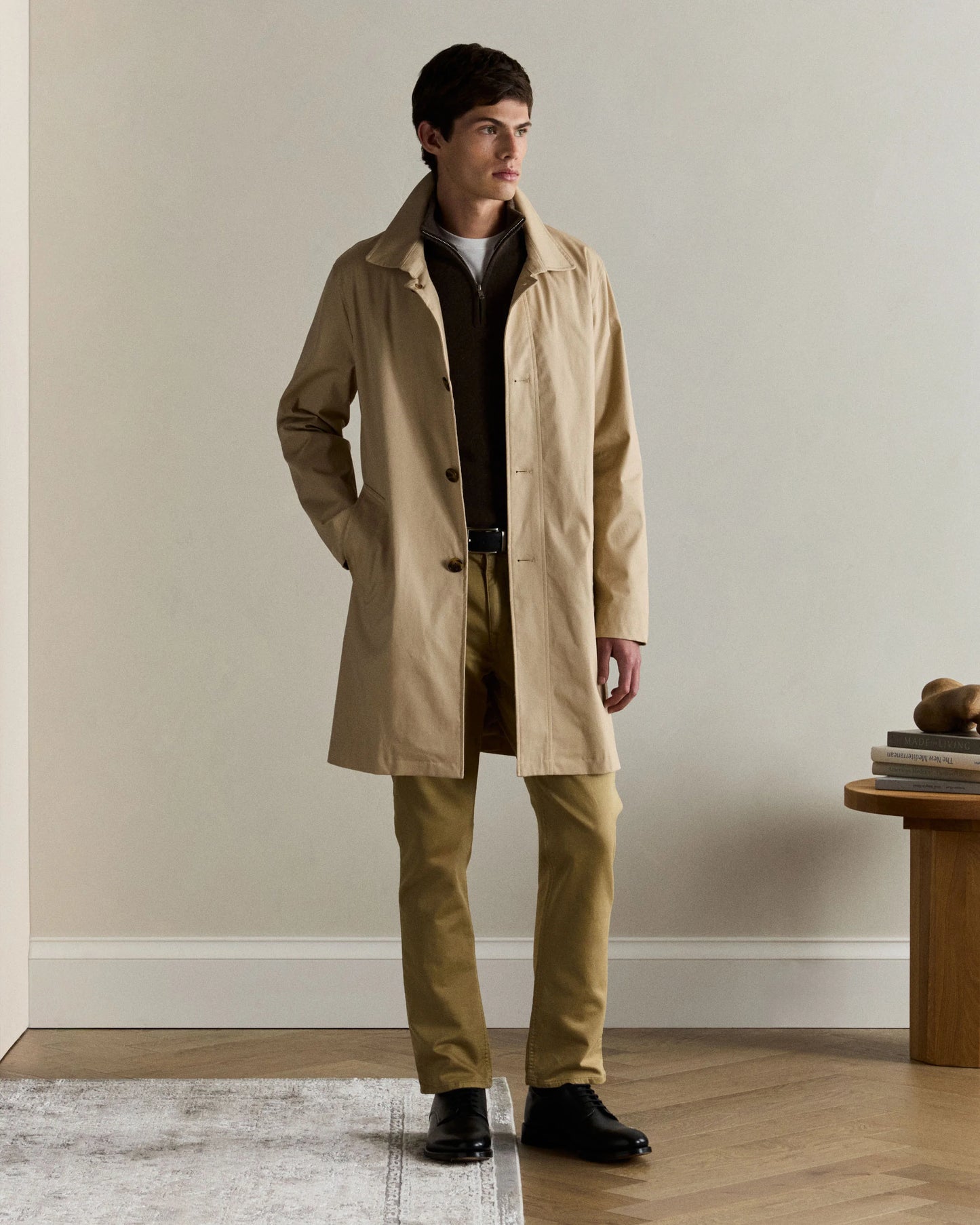Comfort Stretch Trench Coat - S / Midnight Black