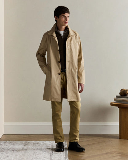 Comfort Stretch Trench Coat - S / Midnight Black