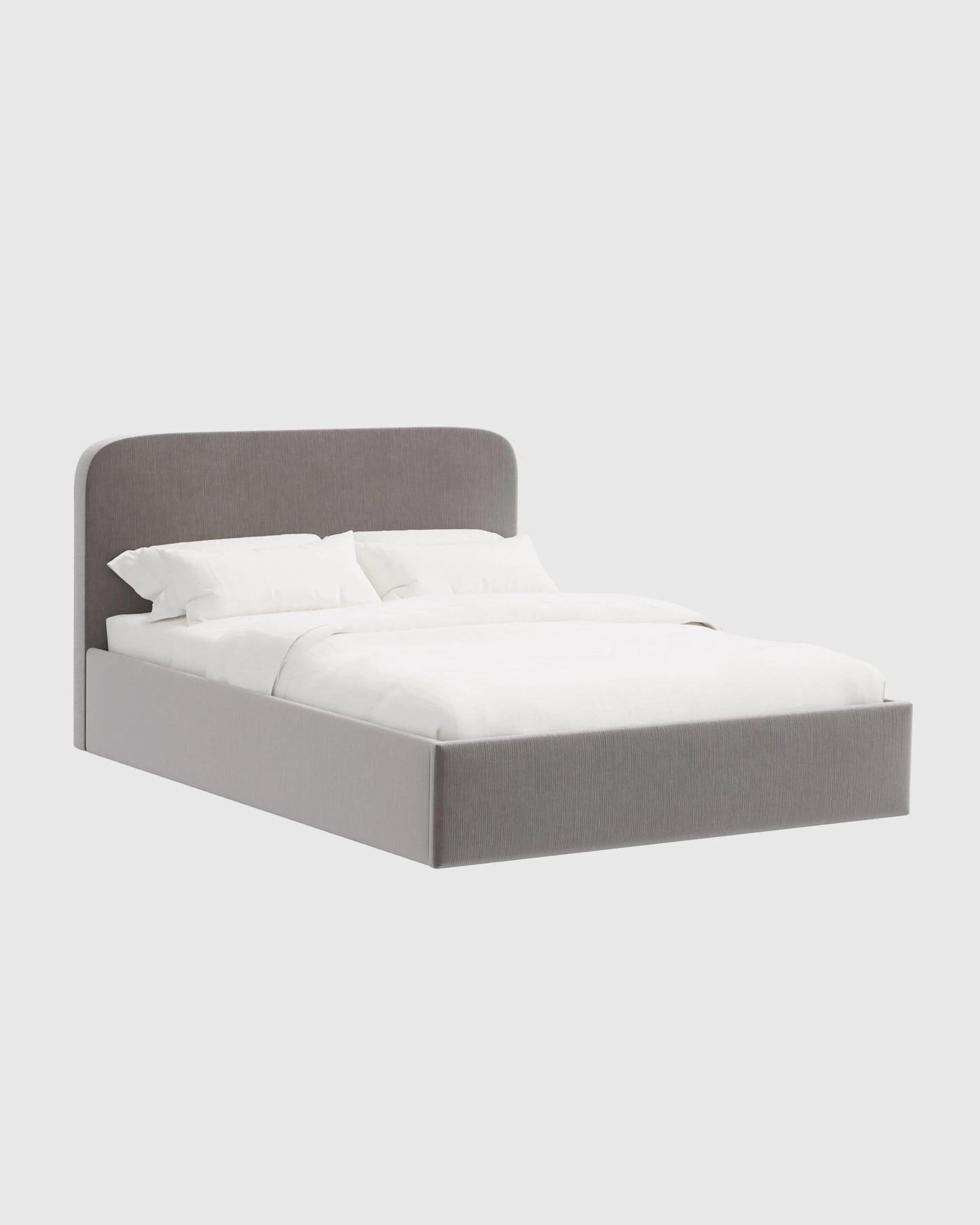 Curved Bed in Performance Velvet - Full / Walnut