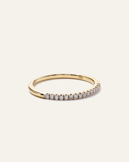 14K Gold Diamond Wedding Band - 4 / Yellow Gold