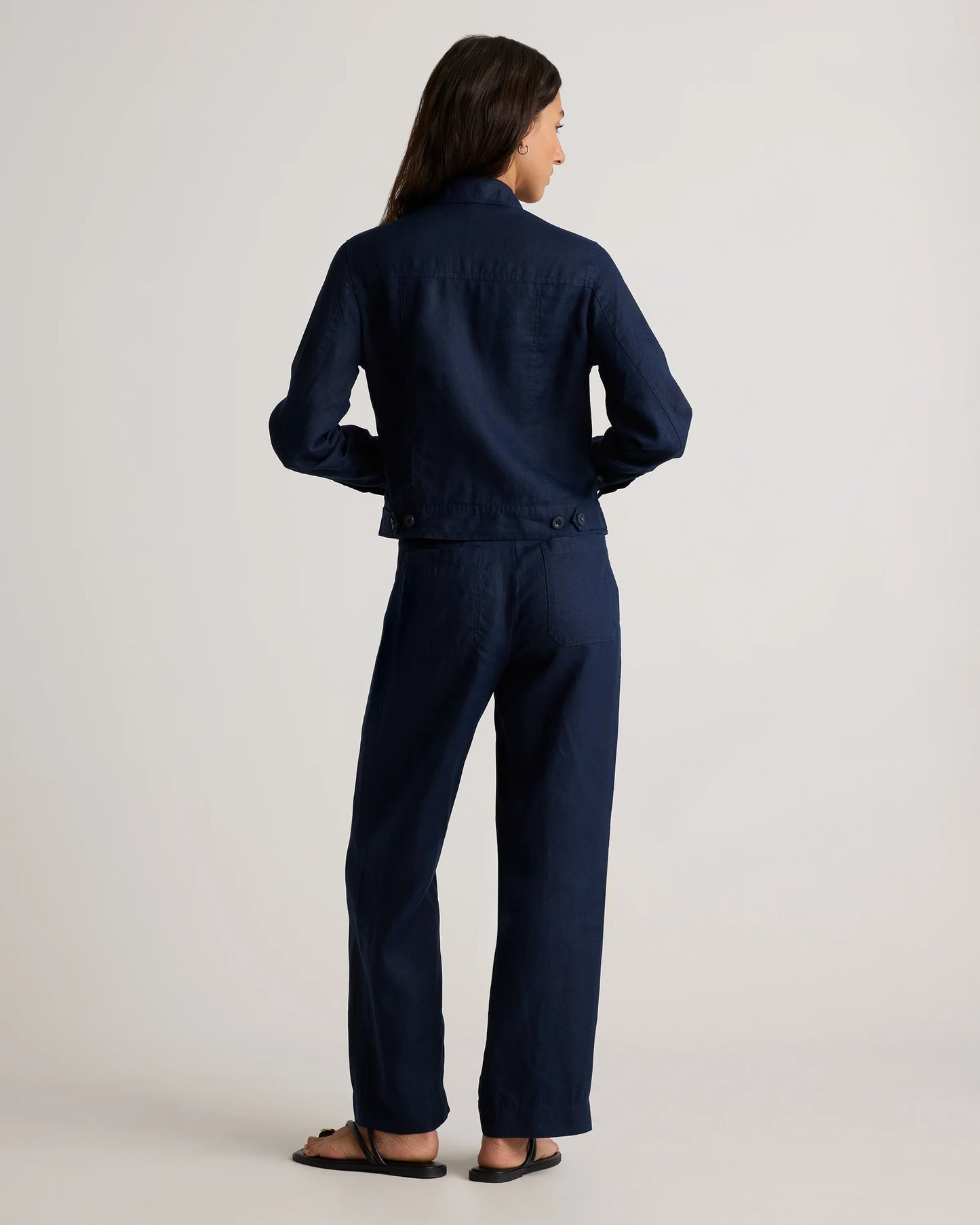 100% European Linen Jacket - XS / Flax